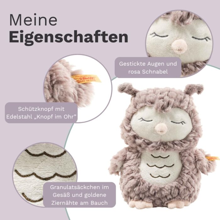 Steiff Kuscheltier Ollie Eule, Süßes Stofftier, Jungen, Mädchen & Babys ab 0 Monaten, Friends, Plüschtier Beige - Image 5