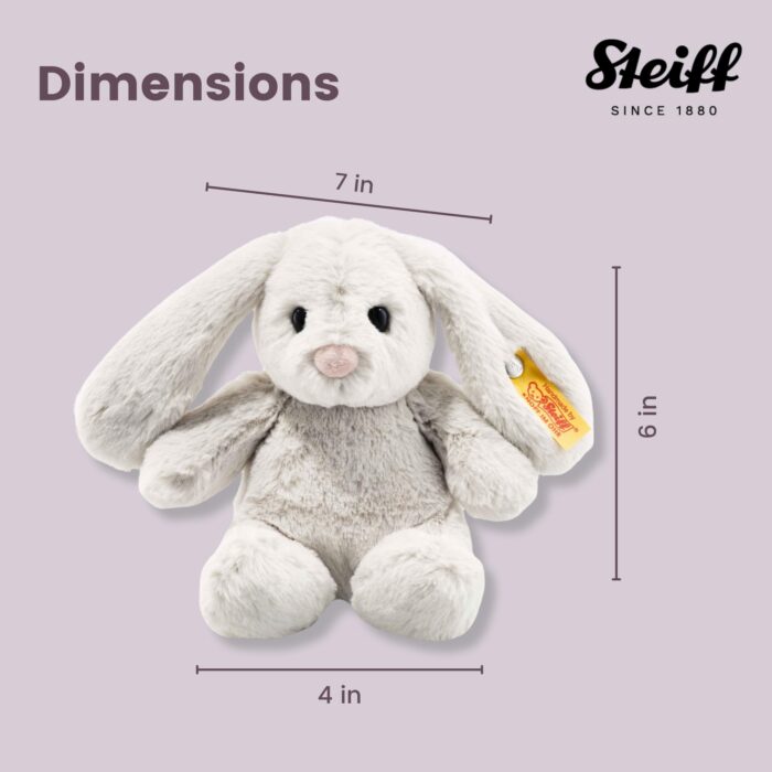 Steiff Hoppie Hase 18 cm hellgrau, Plüschtier Hase mit Schlappohren, Soft Cuddly Friends, flauschiges Stofftier zum - Image 2