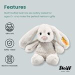 Steiff Hoppie Hase 18 cm hellgrau, Plüschtier Hase mit Schlappohren, Soft Cuddly Friends, flauschiges Stofftier zum - Image 3