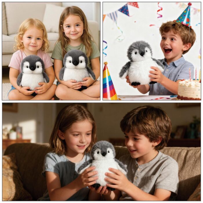 JcvPot Pinguin Kuscheltier, Weiches Stofftier Für Kinder Und Babys, Kuscheltier Pinguin Plüschtielüschtier – Bild 3