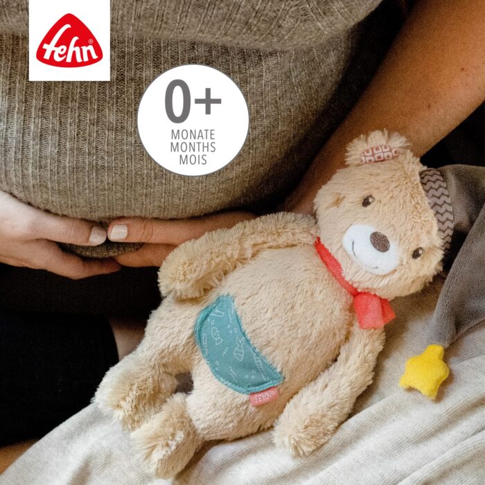 Fehn Kuscheltier Bär Bruno – Weicher Teddybär für Neugeborene als Einschlafhilfe - Stofftier zum Greifen, - Image 5